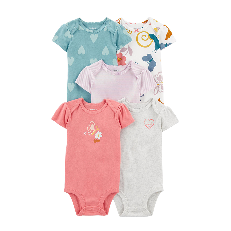 Carter's Girls 5-pk Bodysuit set, Butterflies (NB only)