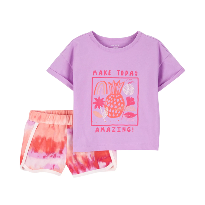 Carter's Girls 2-pc Casual set, Tie Dye / Make Today Amazing