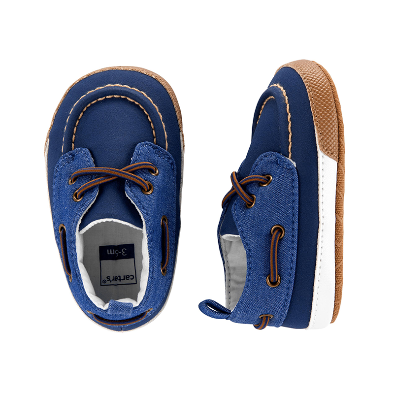 Carter's Boys Boat Crib Shoes, Navy